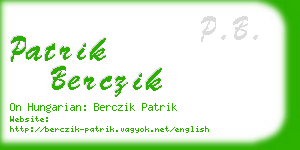 patrik berczik business card